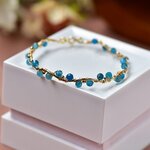 Bracelet-en-pierre-naturelle-bleue-de-Tanzanite-perle-facett-e-or-14K-pour-femmes-ouverture-Vintage