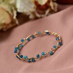 Bracelet-en-pierre-naturelle-bleue-de-Tanzanite-perle-facett-e-or-14K-pour-femmes-ouverture-Vintage