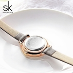 Shengke-montre-en-cuir-Quartz-pour-femmes-grise-bracelet-fin-verte-cadran-Simple-avec-bo-te