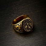 Bague-Vintage-en-acier-inoxydable-pour-hommes-anneau-de-style-ma-on-en-or-bleu-t