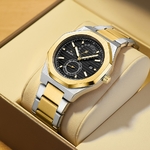 Montre-Quartz-octogonale-pour-hommes-chronographe-marque-de-luxe-en-acier-inoxydable-dor-tanche-3ATM