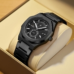 Montre-Quartz-octogonale-pour-hommes-chronographe-marque-de-luxe-en-acier-inoxydable-dor-tanche-3ATM