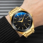 Swiss-Business-montre-Quartz-pour-hommes-cadran-noir-or-Date-automatique-chronographe-d-occasion-montre-bracelet
