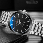 Swiss-Business-montre-Quartz-pour-hommes-cadran-noir-or-Date-automatique-chronographe-d-occasion-montre-bracelet
