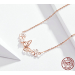 BAMOER-collier-ras-du-cou-court-papillon-et-fleur-en-argent-Sterling-925-mail-Floral-bijoux