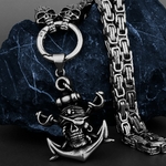 Collier-avec-pendentif-t-te-de-fant-me-et-Double-p-e-de-Pirate-pour-hommes