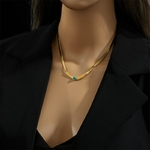DIEYURO-collier-en-pierre-verte-et-plume-en-acier-inoxydable-316L-pour-femme-bijoux-Vintage-de