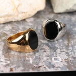 Bague-plaqu-e-or-Onyx-noir-naturel-pour-femmes-et-hommes-anneau-gothique-fait-la-main