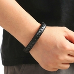 Bracelet-en-cuir-tress-noir-marron-pour-hommes-Punk-classique-tiss-la-main-fermoir-magn-tique