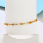 Bracelet-Coeur-Plaqu-Or-24K-pour-Femme-Mariage-No-l-Cadeau-d-Anniversaire