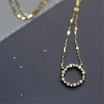 925-Perak-Murni-14K-Emas-Plating-Kristal-Pav-Bulat-Bintang-Sama-Gaya-Kalung-Wanita-Mode-Pesta