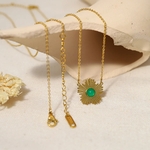 WILD-FREE-18K-plaqu-or-luxe-yupe-collier-femmes-Vintage-fleur-pierre-verte-imperm-able-bijoux