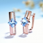 Kuololit-boucles-d-oreilles-en-topaze-bleue-pour-femme-bijoux-en-or-Rose-argent-Sterling-585