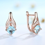 Kuololit-boucles-d-oreilles-topaze-bleue-en-or-Rose-pour-femmes-bijoux-de-luxe-en-argent