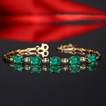 Bracelets-en-pierres-pr-cieuses-meraude-pour-femmes-couleur-or-14K-925