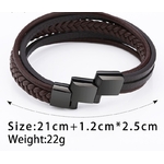 ZG-bracelet-en-cuir-tress-pour-hommes-nouveau-Punk-noir-r-glable-en-acier-inoxydable-boucle