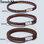 Bracelet-en-cuir-tress-pour-hommes-4-6-8mm-noir-et-marron-bijoux-masculins-cadeau-fermoir