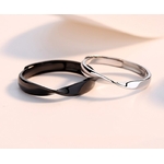 Hipster-Mobius-bagues-en-argent-Sterling-925-cadeau-de-Couple-pour-amoureux-noir-et-blanc-Style