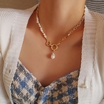 HUANZHI-collier-r-tro-Baroque-avec-pendentif-en-perles-d-eau-douce-naturelles-cha-ne-asym