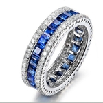 Bague-ronde-en-argent-Sterling-925-avec-spinelle-bleue-en-Zircon-transparent-bijoux-fins-Vintage-pour