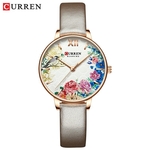 CURREN-montre-bracelet-Quartz-pour-femmes-l-gante-et-charmante-en-acier-inoxydable-maille-fleur-horloge