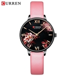 CURREN-montre-bracelet-Quartz-pour-femmes-l-gante-et-charmante-en-acier-inoxydable-maille-fleur-horloge