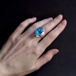 Bagues-bleues-pour-femmes-Solitaire-mariage-f-minin-deux-tons-de-couleur-grosse-zircone-de-18mm
