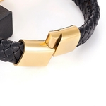 Bracelet-en-cuir-v-ritable-pour-hommes-couleur-or-croix-bijoux-Punk-faits-la-main-breloques