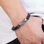 Bracelet-en-acier-inoxydable-noir-pour-hommes-bijoux-Vintage-lien-de-cha-ne-accessoires-de-moto