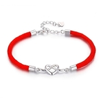 Bracelet-en-argent-Sterling-925-pour-filles-n-ud-de-c-ur-infini-rouge-Accessoires-Bracelets