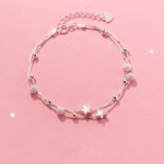 Trustdavies-Bracelet-en-argent-Sterling-925-v-ritable-cha-ne-Double-couche-avec-perles-en-toile