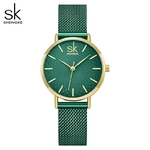 SK-montre-bracelet-Super-fine-en-maille-argent-e-pour-femmes-en-acier-inoxydable-marque-de