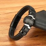 XQNI-Bracelets-en-cuir-noir-pour-hommes-corde-tress-e-la-mode-Style-classique-en-acier