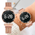 Montre-de-luxe-LED-pour-femmes-Bracelet-magn-tique-or-Rose-num-rique-Quartz-horloge