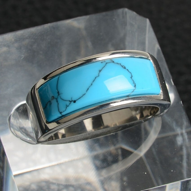 Bague Homme Argent 925 et Turquoise Naturelle Éclatante