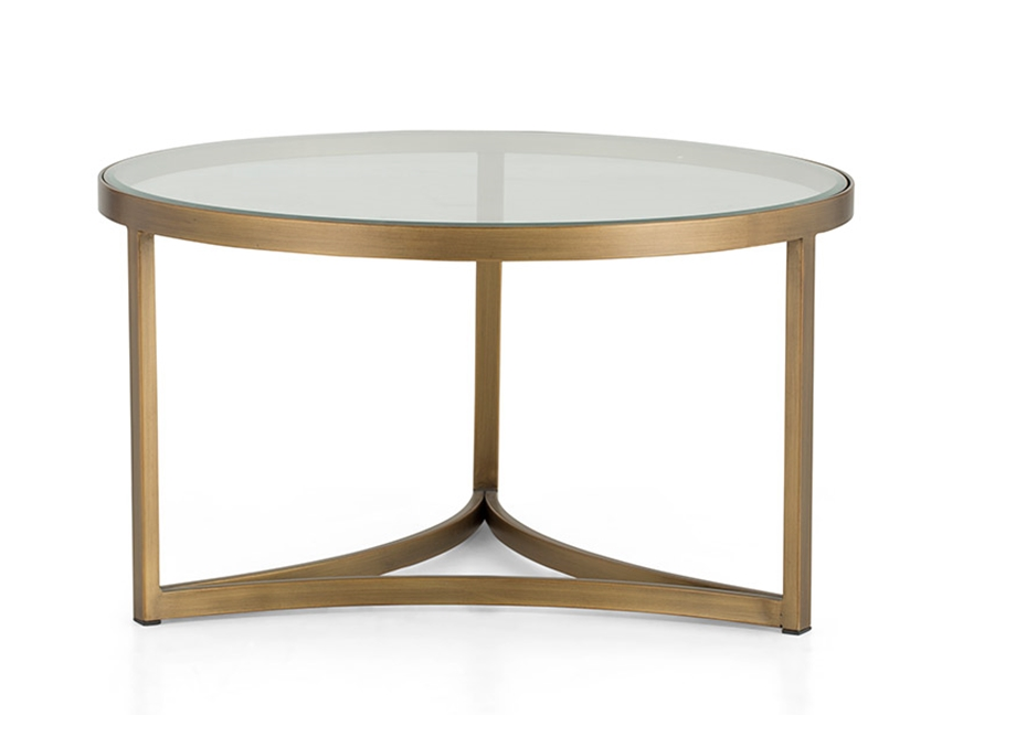 Table Basse Verre et Laiton RHINE  Ø 80 cm