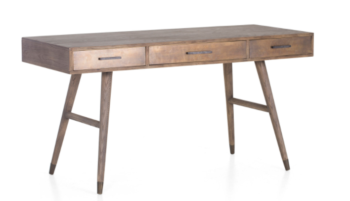 Bureau_Scandinave_Chêne_Laiton_Chic_3_tiroirs