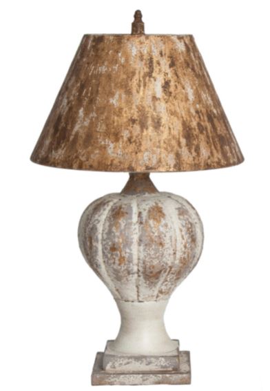lampe_métal_vieilli_doré_provençal