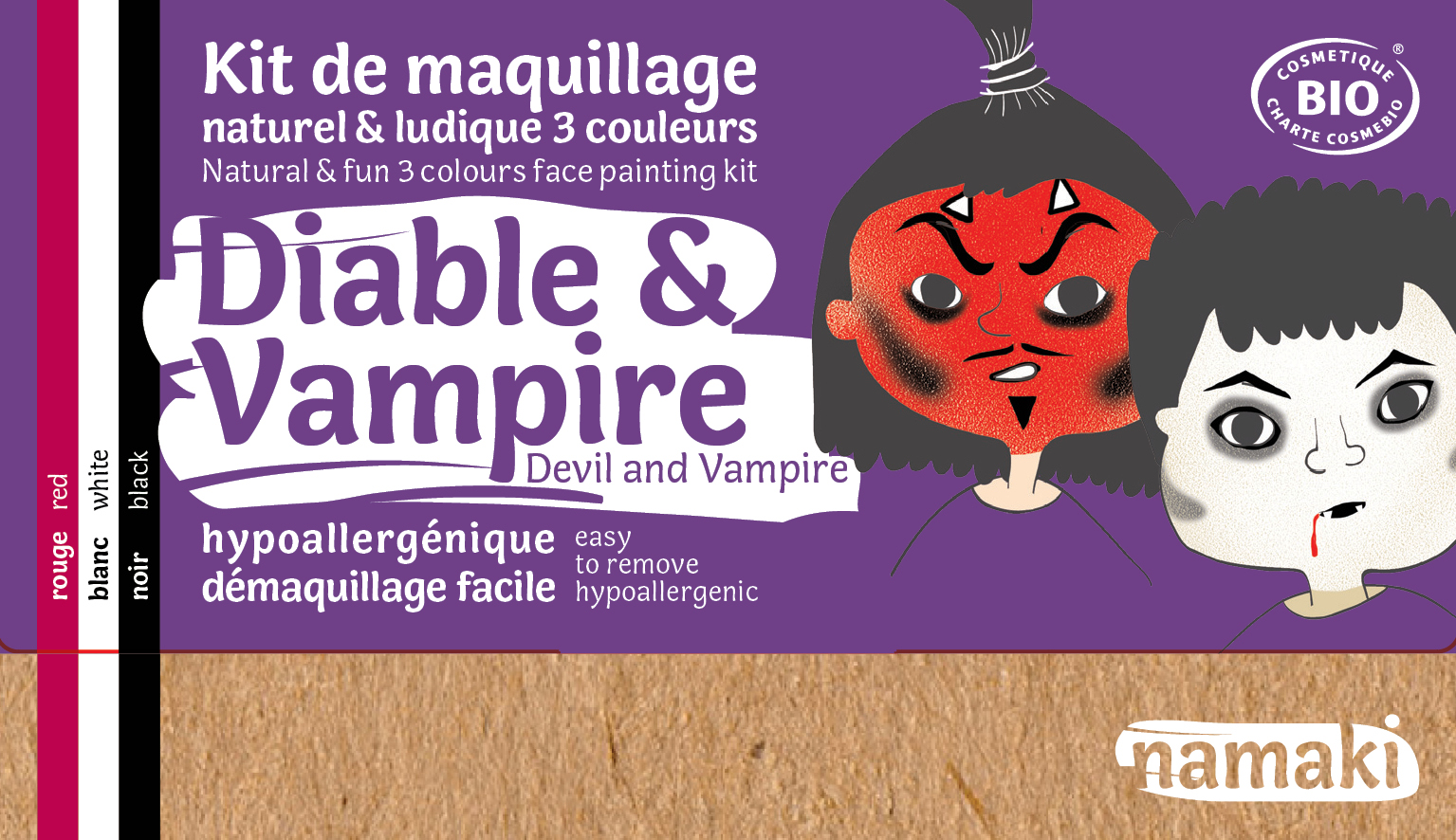 Doux Good - Namaki - kit de maquillage bio 3 couleurs Diable et Vampire