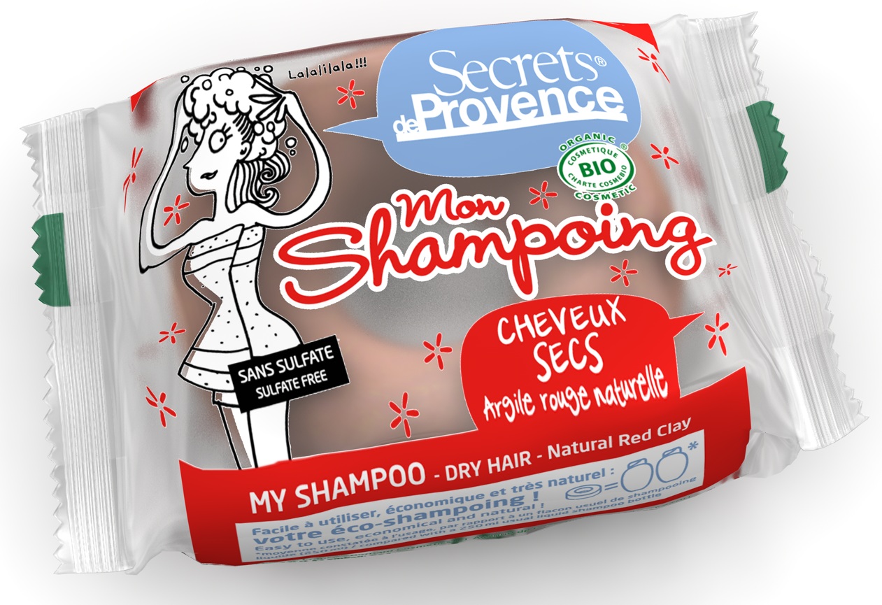 Doux Good - Secrets de Provence - Shampoings solide bio - cheveux secs - argile rouge