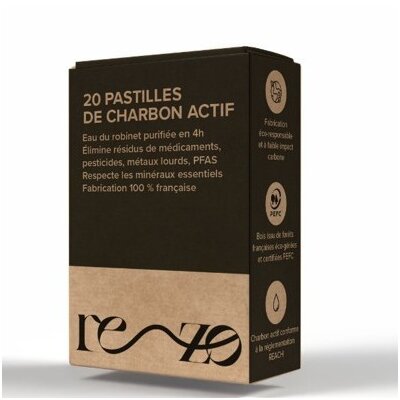 Boite de 20 pastilles de charbon actif