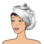 Serviette à cheveux en bambou blanche - Les Tendances d'Emma