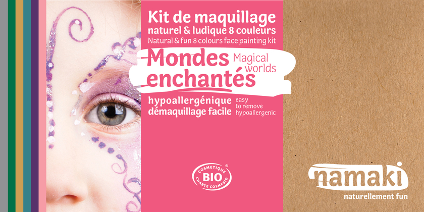 Coffret Maquillage Bio Enfant '8 couleurs Mondes des horreurs - Maquillage  hypoallergénique Bio - Namaki
