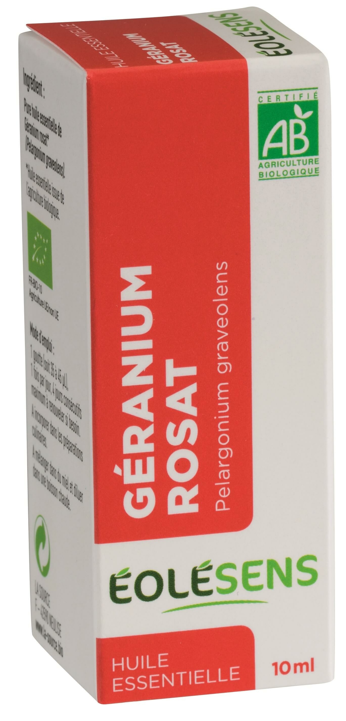 Huile essentielle Géranium Rosat bio - 10ml