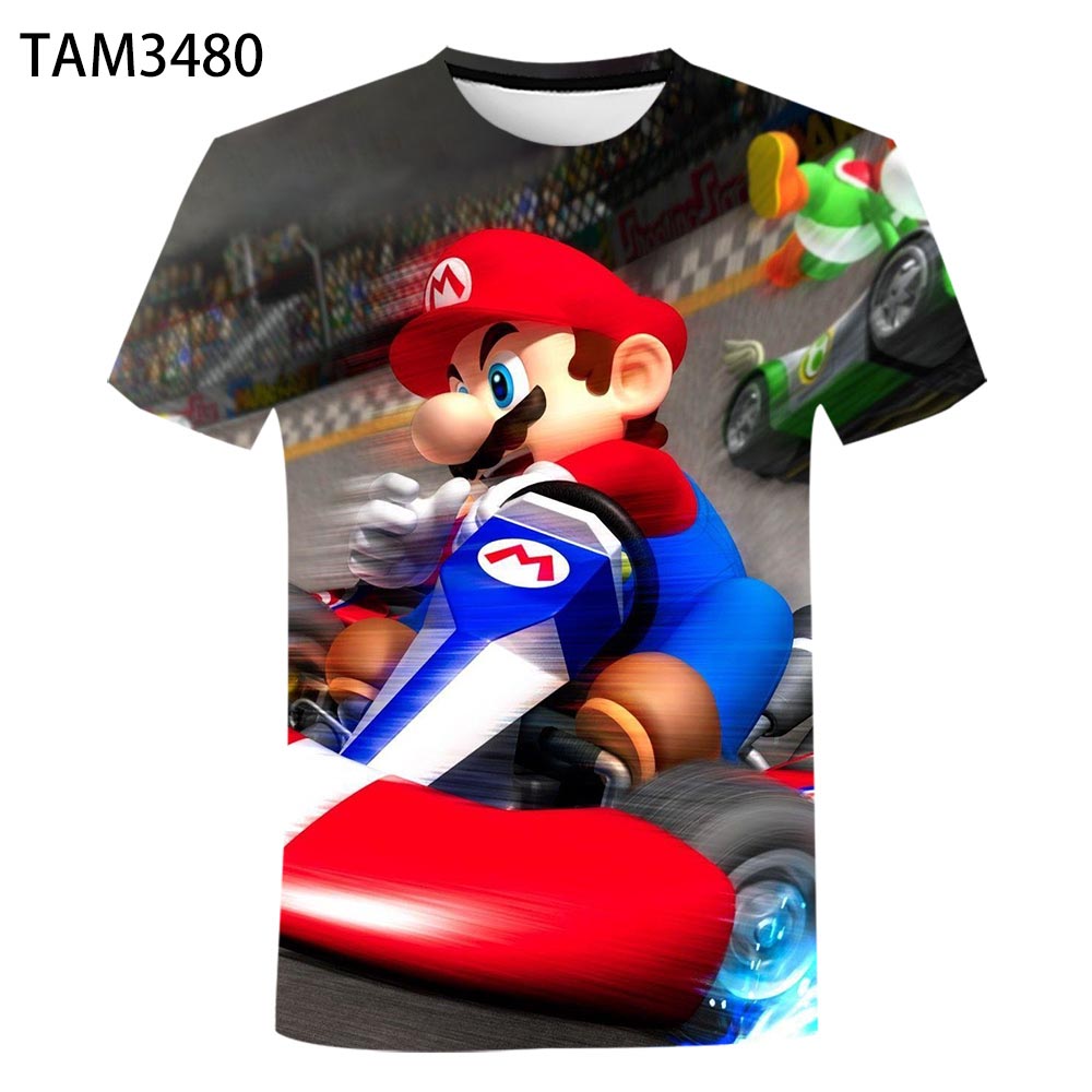 T-Shirt-de-sport-pour-hommes-et-femmes-impression-3D-Mario-Kart-Tour-personnalit-Cool-Style