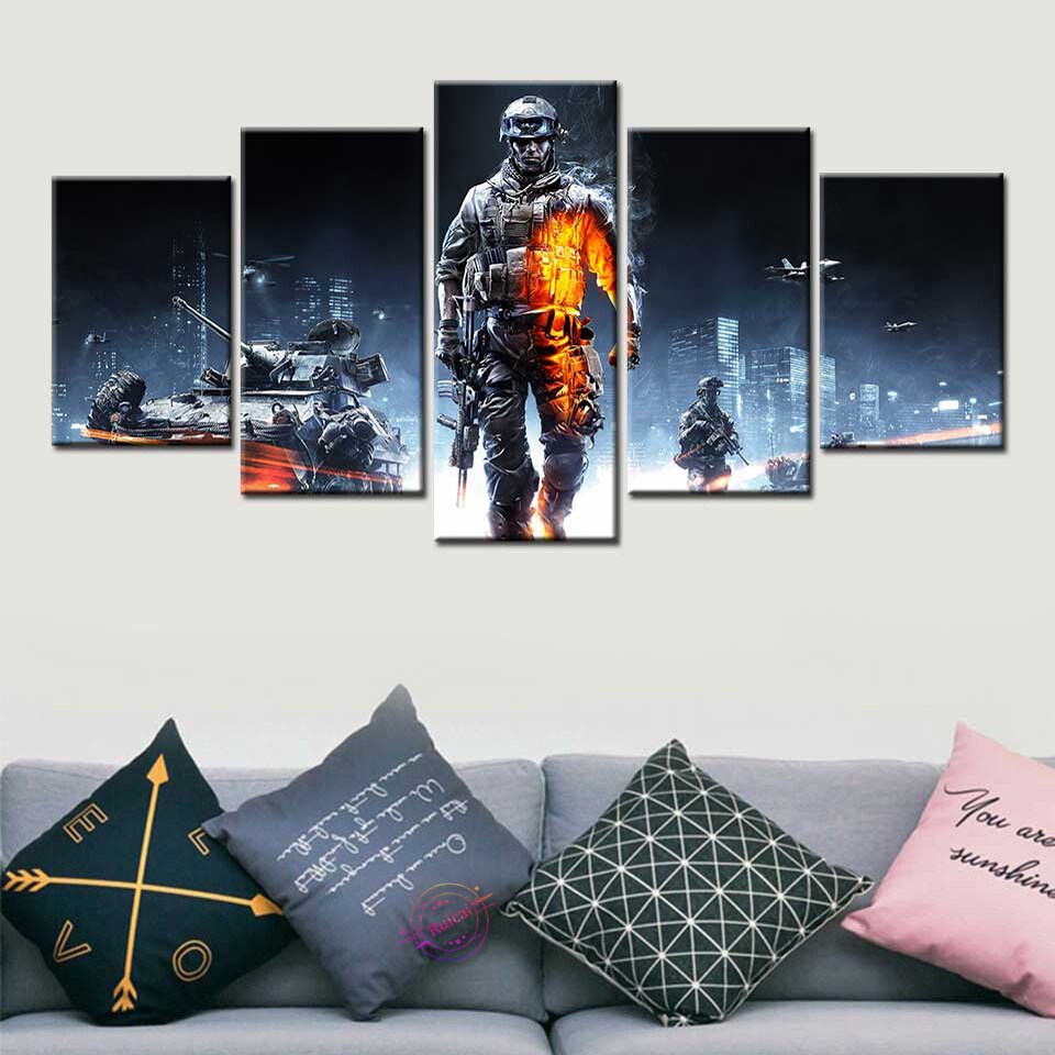 Battlefield-3-affiches-de-peinture-sur-toile-d-art-mural-pour-d-cor-de-maison-affiches