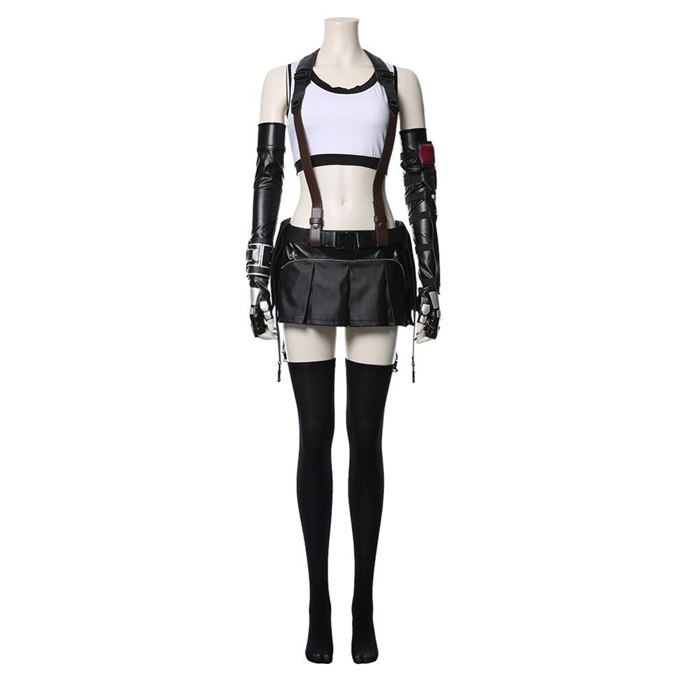 Final-Fantasy-VII-Costume-de-Cosplay-Tifa-Lockhart-pour-femmes-tenue-de-sport-jupe-ensemble-complet