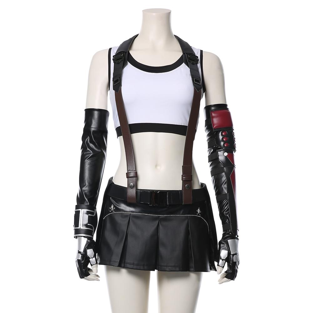 Final-Fantasy-VII-Costume-de-Cosplay-Tifa-Lockhart-pour-femmes-tenue-de-sport-jupe-ensemble-complet