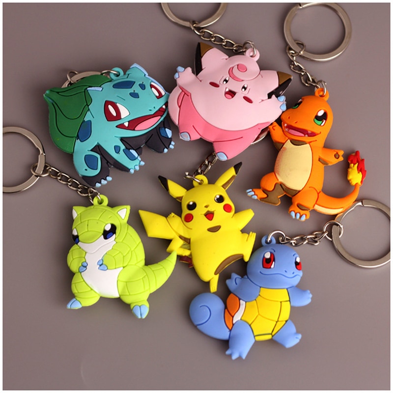 Porte-cl-s-pendentif-Pok-mon-jouet-Pikachu-en-Silicone-figurines-en-PVC-Psyduck-Charmander