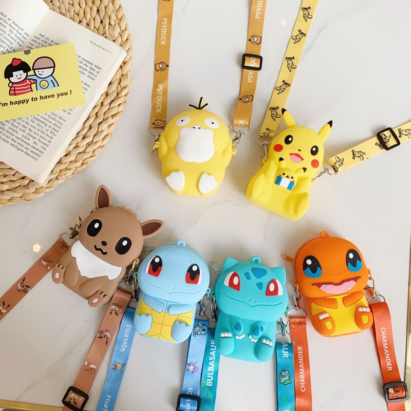 Sac-bandouli-re-en-Silicone-pour-enfant-porte-monnaie-Pokemon-Pikachu-7-esp-ces-sac-paule